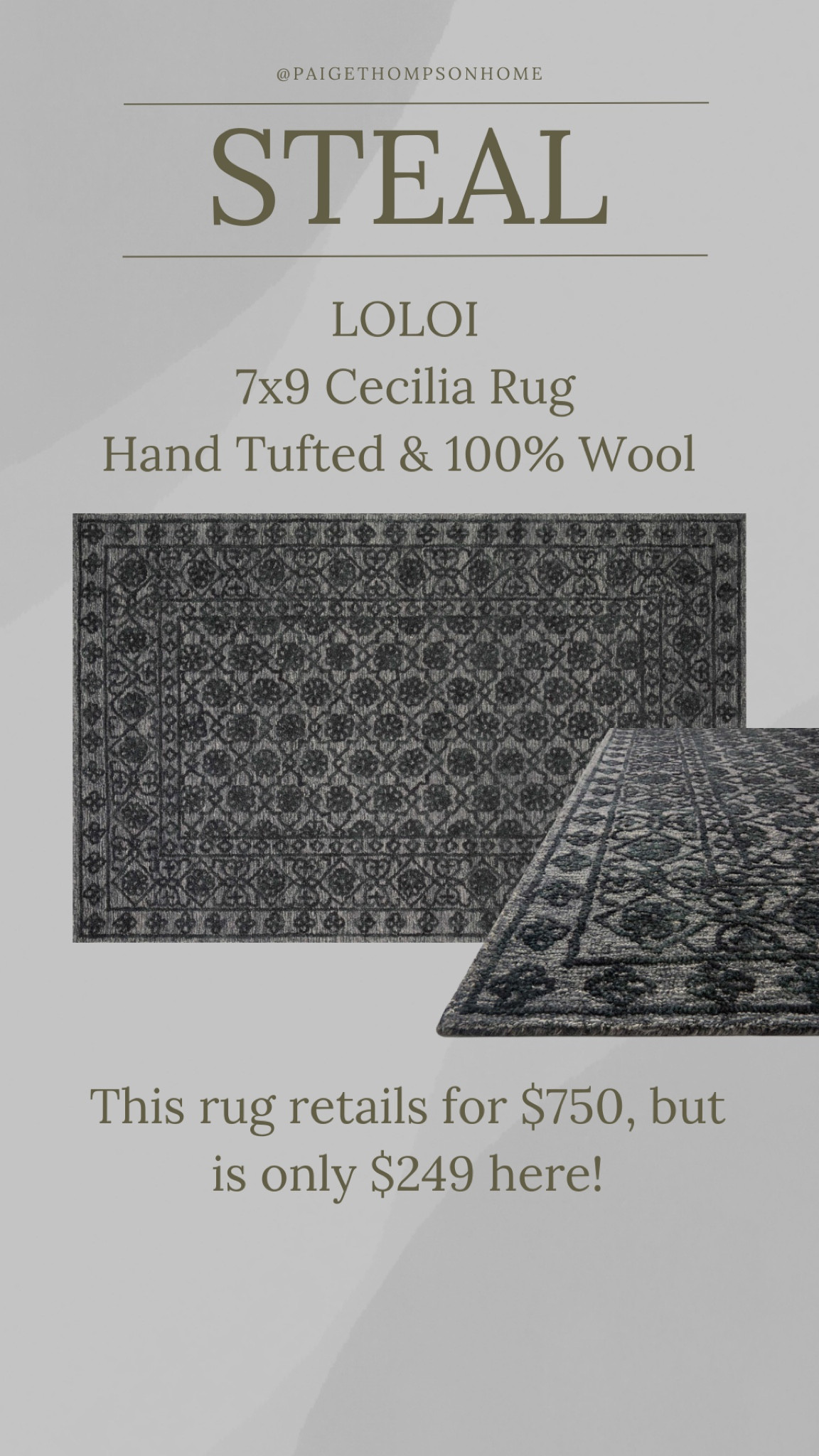 Steal// This hand tufted 100% wool pile rug retails for $750 but is only $249 here! This is such a steal for a quality rug.

#LTKsalealert #LTKhome