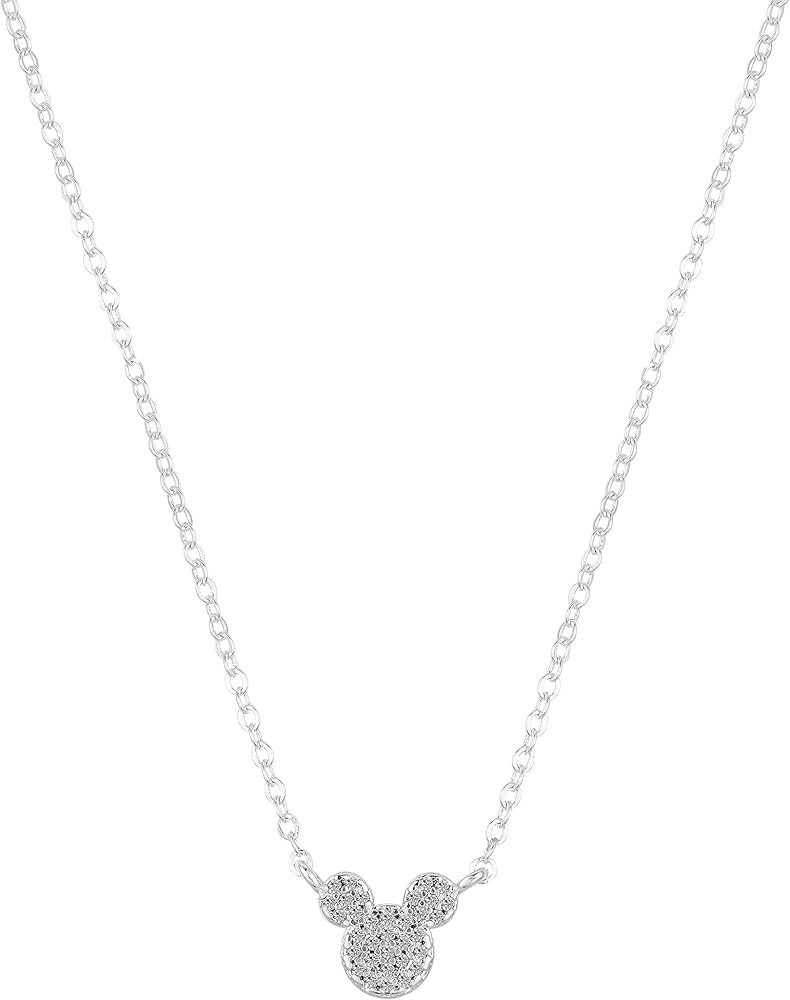 Amazon Essentials Disney Plated Pave Cubic Zirconia Mickey Mouse Necklace | Amazon (US)