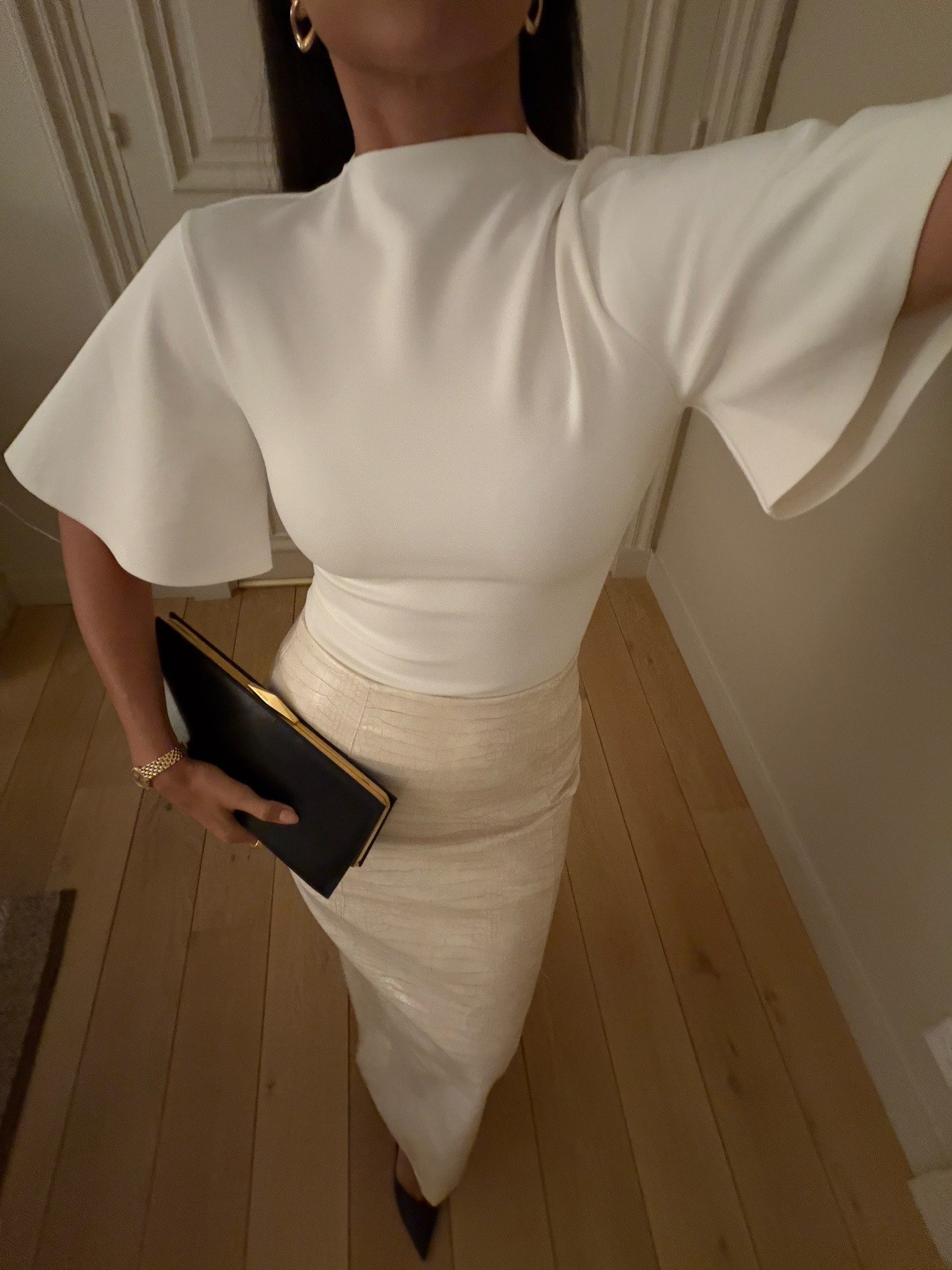 Ootn in Paris wearing monochrome look 
Skirt: small 
Top: small 

#LTKTravel #LTKootd #LTKWedding