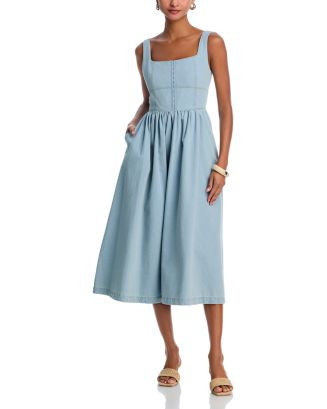 AQUA Denim Tank Midi Dress - Exclusive   | Bloomingdale's Women | Bloomingdale's (US)