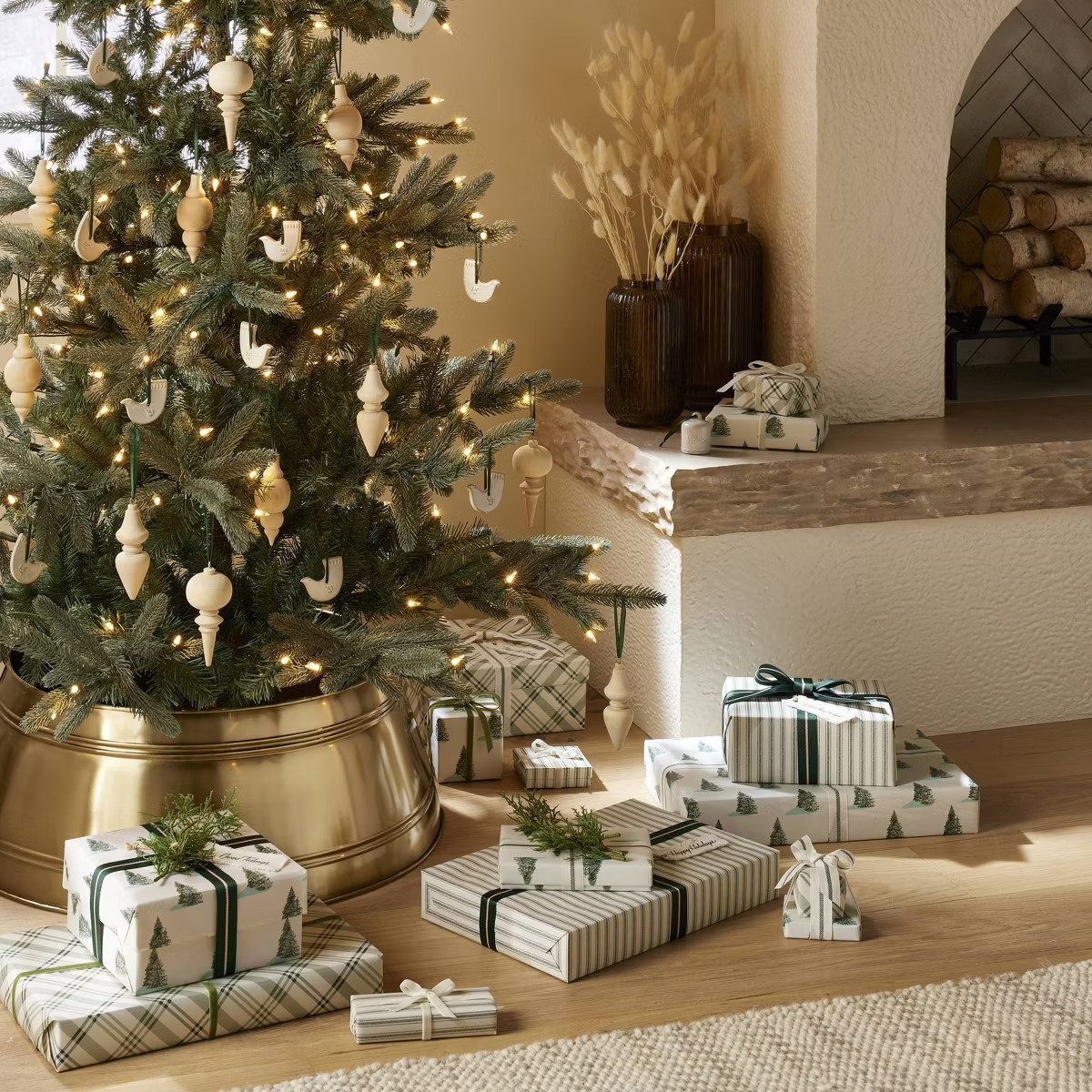 26" Banded Metal Christmas Tree Collar Antique Brass - Hearth & Hand™ with Magnolia | Target