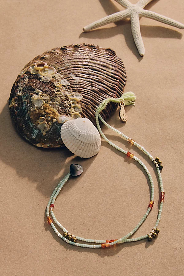 Muse Semi-Precious Beaded Anklet at Free People in Papaya | Free People (UK)