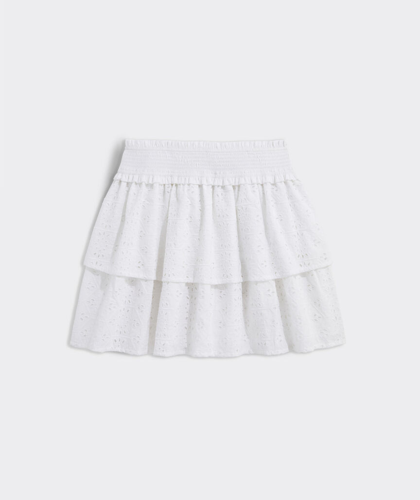 Girls' Eyelet Smocked-Waist Skirt | vineyard vines
