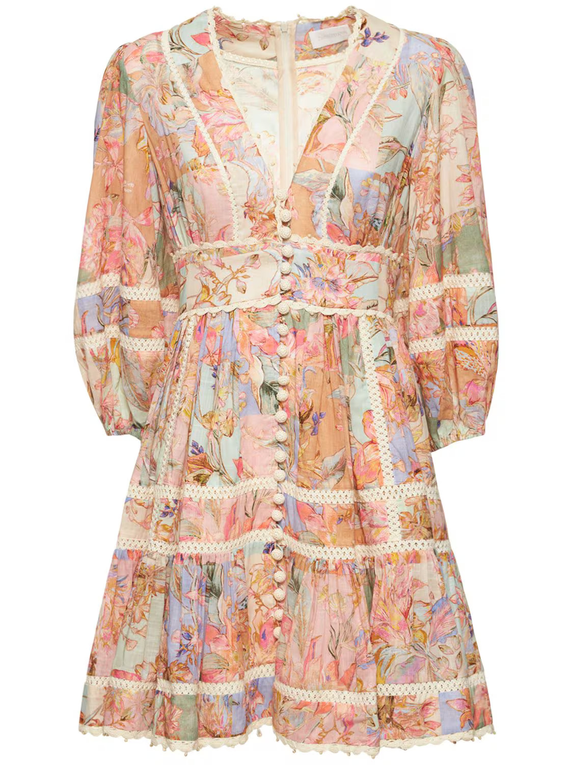 Cira Lantern Printed Cotton Mini Dress | Luisaviaroma