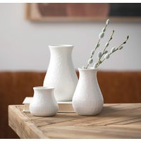 Small Etched Vases Decor Set 3 Ceramic Bud For Flowers, Mantle Shelf Objects, Pottery Vase Gift, Floral Arranging | Etsy (US)