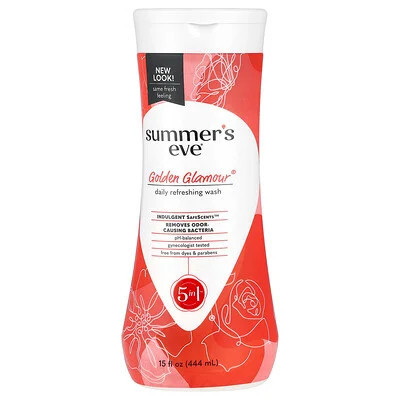 Summer's Eve, Golden Glamour®, 5 in 1 Daily Refreshing Wash, 15 fl oz (444 ml) | iHerb