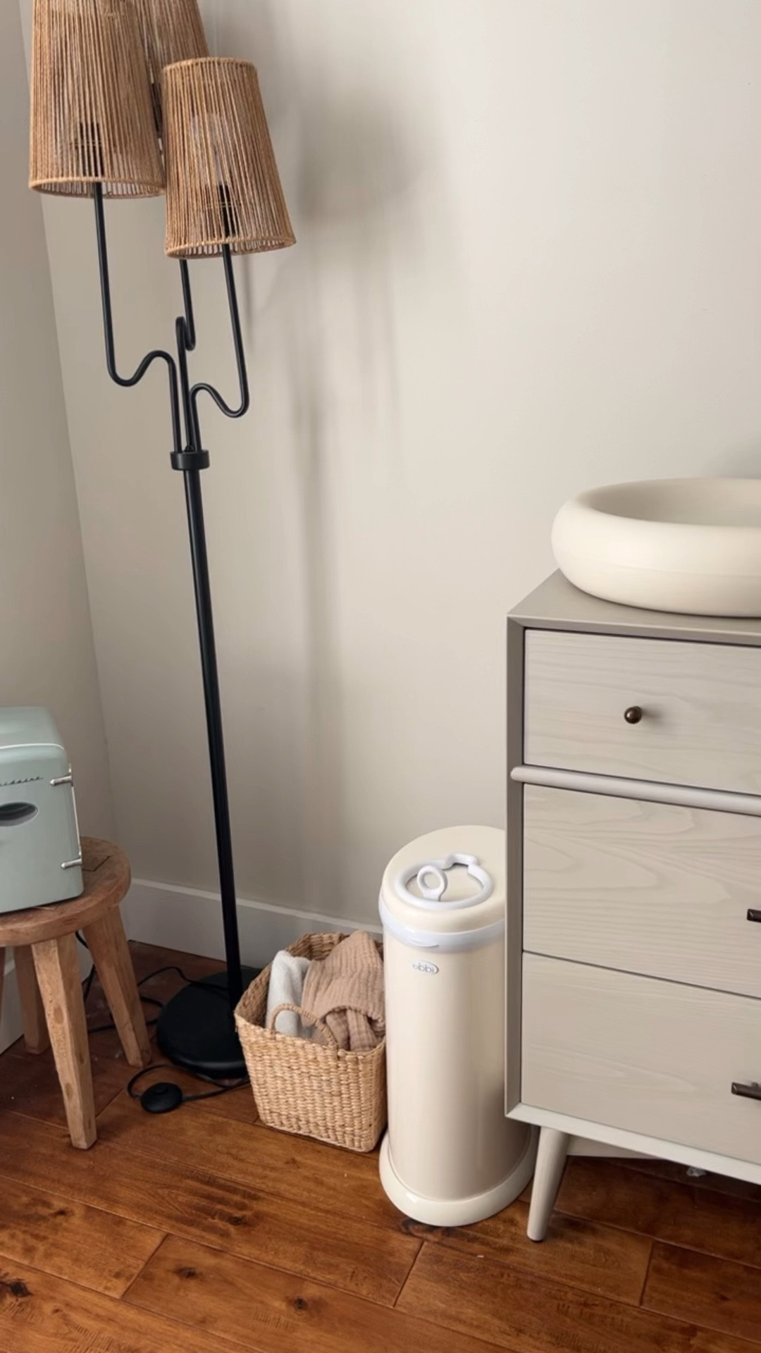 These are some of our most loved items in our bedroom
Nursery with our 5 week old! The Ubbi diaper pail we LOVE, a tiny little basket to use for laundry, the mini fridge is a must to store milk so you don’t have to go to the kitchen in the middle of the night and the lamp is great for late night diaper changes so you don’t have to use the bright lights! 

#LTKBaby #LTKHome