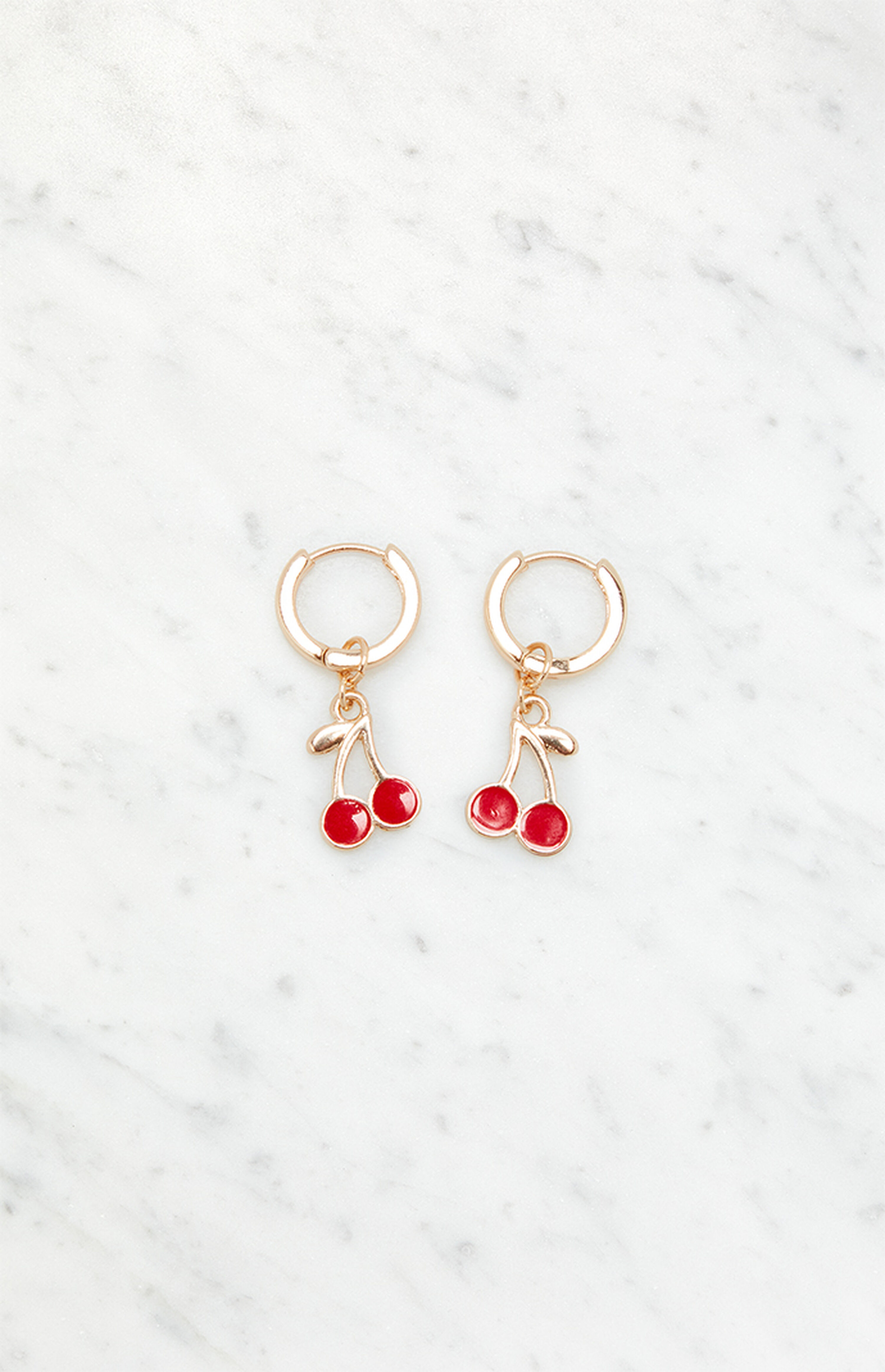 LA Hearts Cherry Charm Hoop Earrings | PacSun