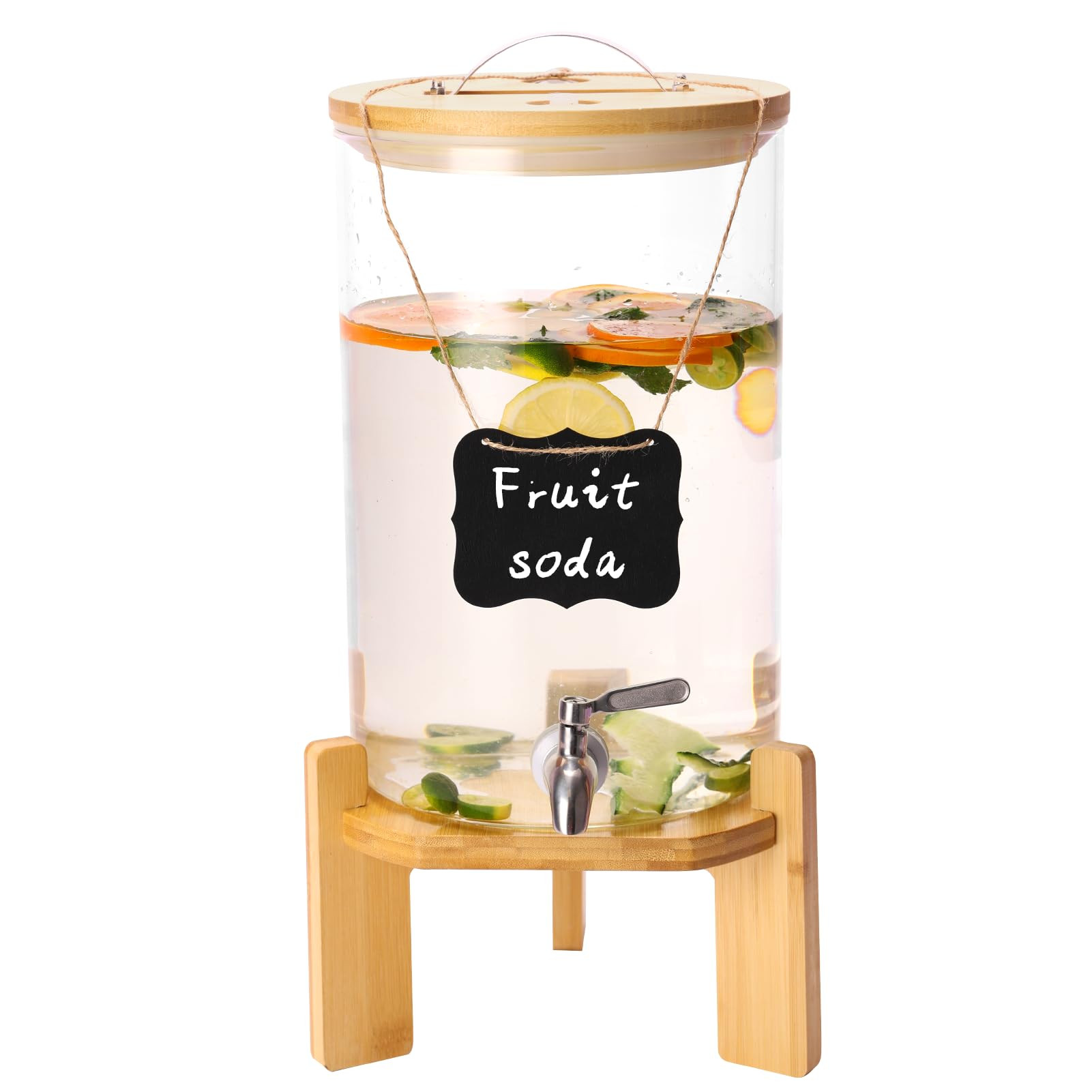 Csyidio 2.1 Gallon Beverage Dispenser with Stand, Large Capacity Glass Water Dispenser with Spigo... | Amazon (US)