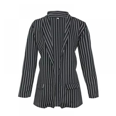 Lady Sexy Slim Fit Long Sleeve Cardigan Striped Stylish Blazer Jacket Women Coat | Walmart (US)