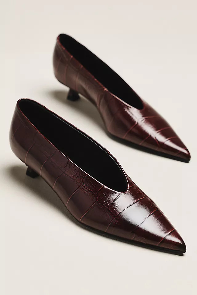 Cherry Pointed Toe Kitten Heel Pump | Anthropologie (US)