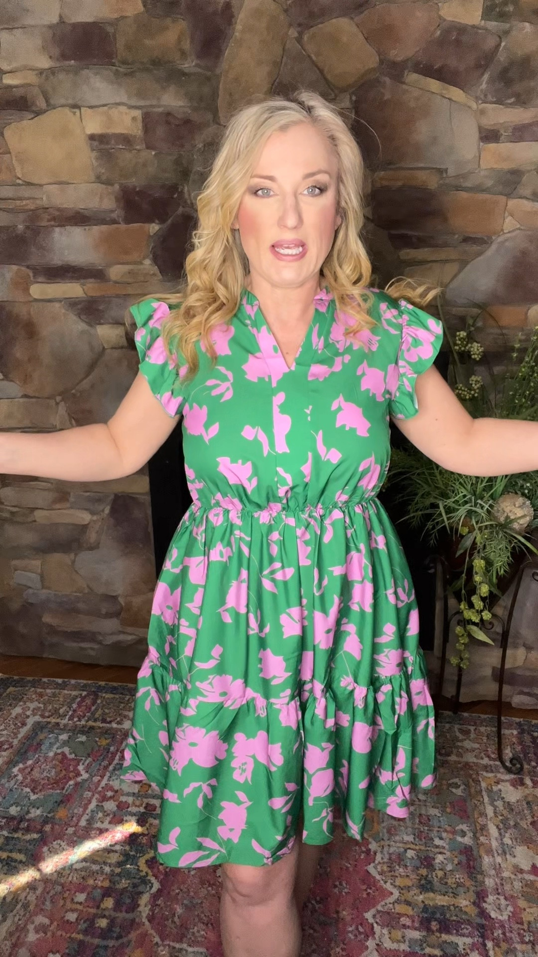 Spring color floral print Easter dress with mastic waistband ruffle sleeve 

#LTKOver40 #LTKMidsize #LTKWorkwear