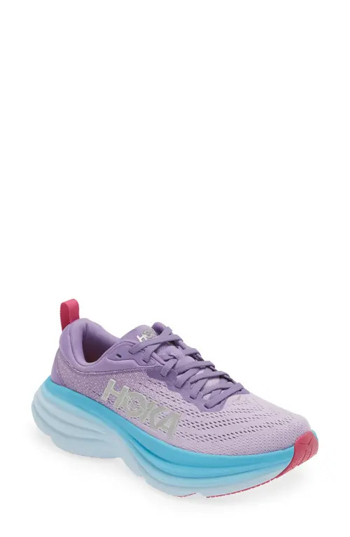 HOKA Bondi 8 Running Shoe in Chalk Violet/Pastel Lilac at Nordstrom, Size 6.5 | Nordstrom