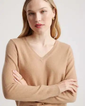 The $50 Cashmere V-Neck Sweater | Quince | Quince