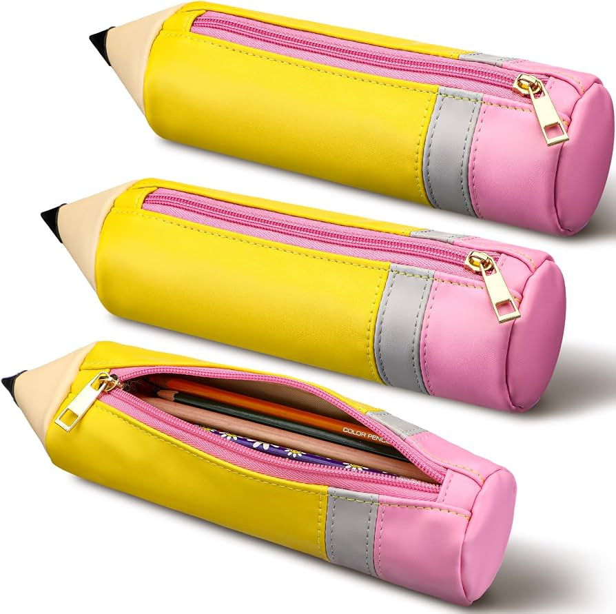 Kisston Teacher Appreciation Gift Pencil Shaped Case, Leather Pencil Pouch, Cute 3D Dimensional P... | Amazon (US)