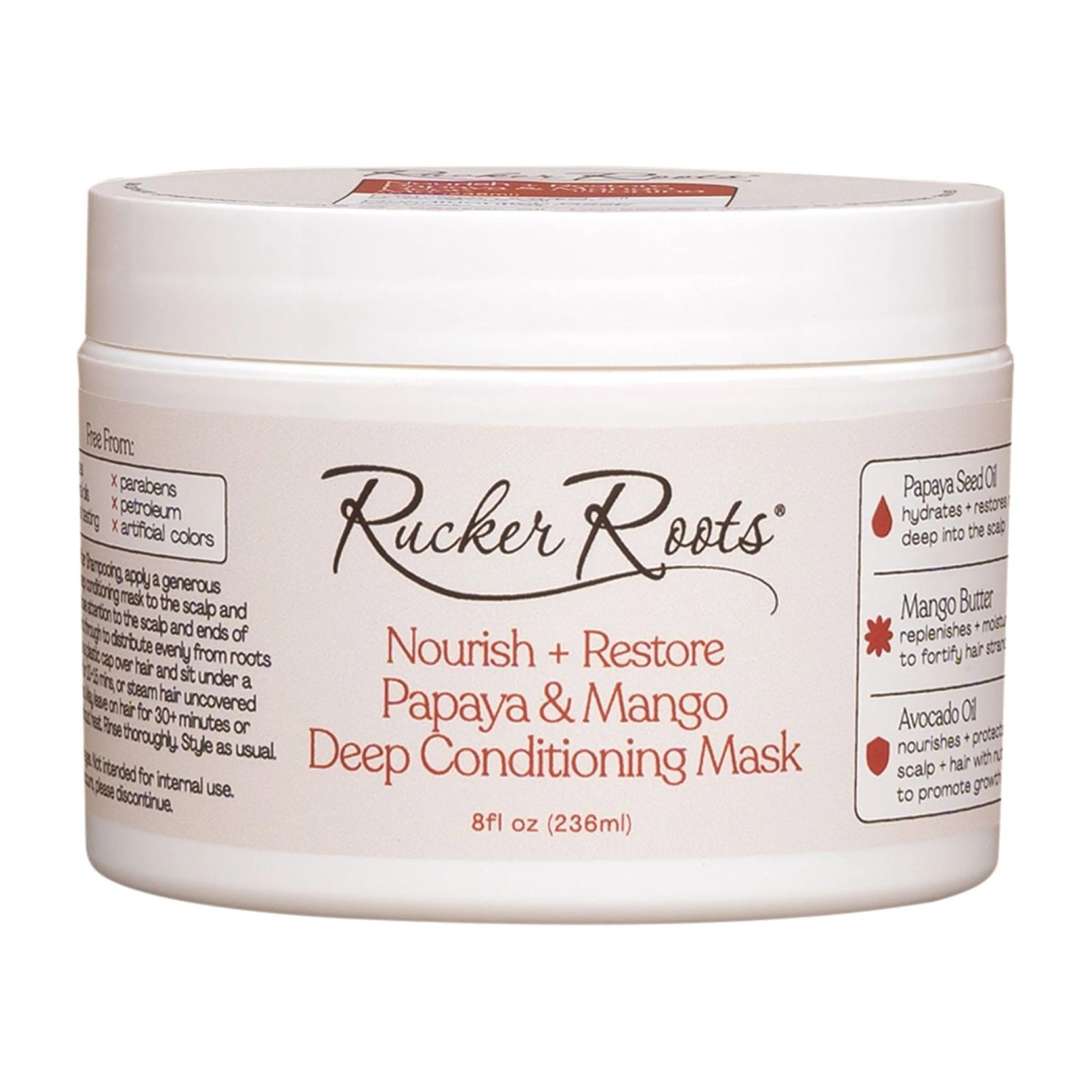Rucker Roots Moisturizing, Nourish + Restore Papaya & Mango Deep Conditioning Mask 8oz, | Walmart (US)