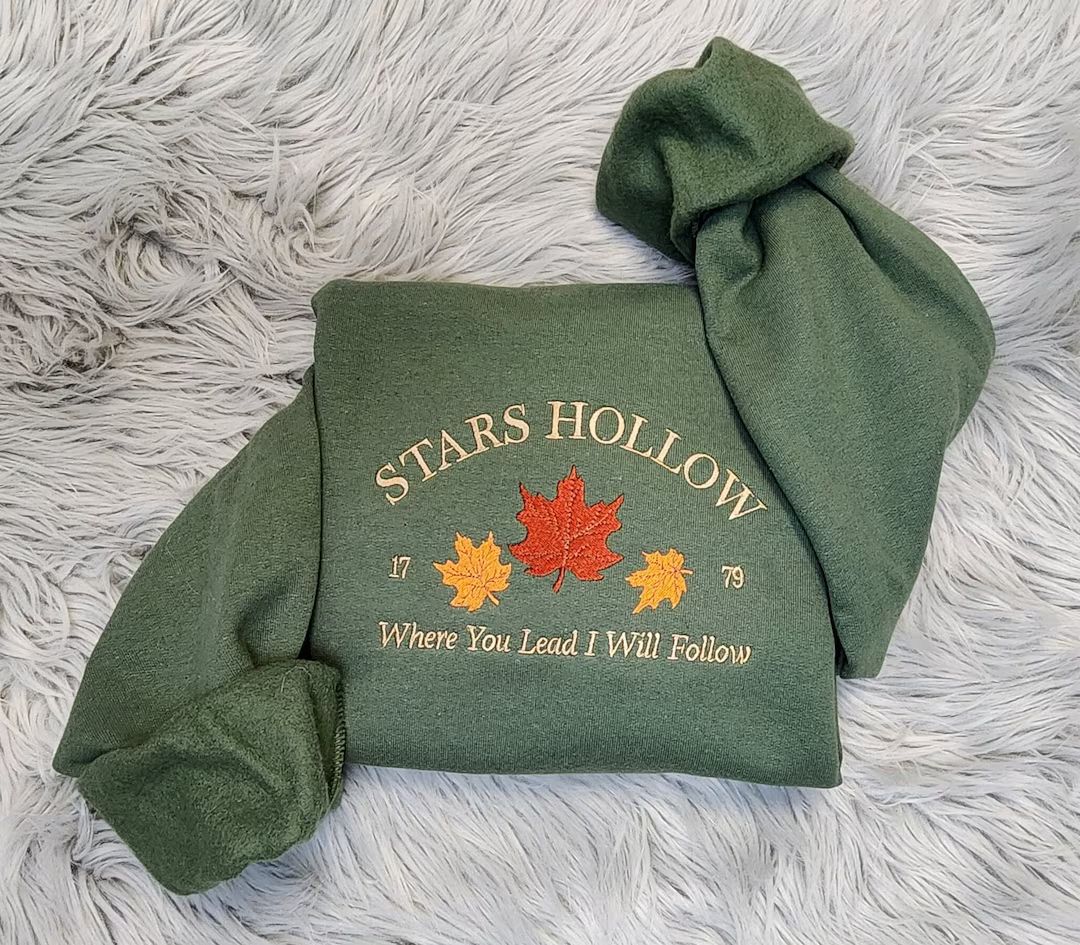 Embroidered Stars Hollow Sweatshirt - Where You Lead I will Fallow Unisex Sweatshirt or Hooded Sw... | Etsy (US)