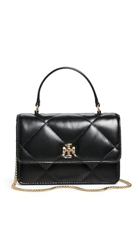 Tory Burch Women's Kira Diamond Quilt Mini Top Handle Chain Crossbody Bag, Black, One Size | Amazon (US)