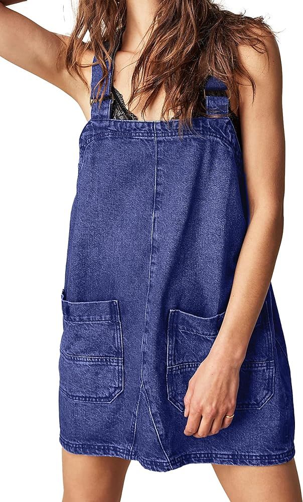 Jumppmile Womens Denim Overalls Casual Summer Adjustable Strap Jeans Rompers Overalls | Amazon (US)