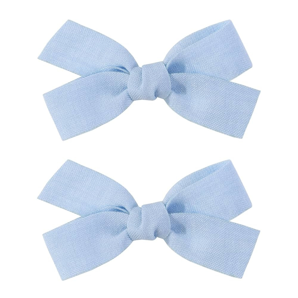 Adorable 2pcs White Hair Bow Clips for Baby-Girls - Boutique Barrettes for Toddlers and Kids with... | Amazon (US)