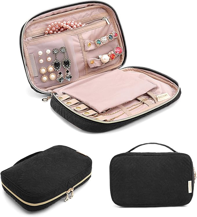 BAGSMART Jewelry Organizer Bag Travel Jewelry Storage Cases for Necklace, Earrings, Rings, Bracel... | Amazon (US)