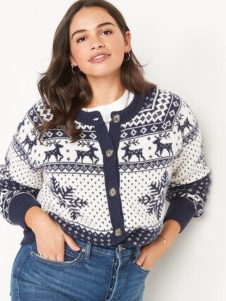 Fair Isle Button-Front Cardigan Sweater for Women | Old Navy (US)