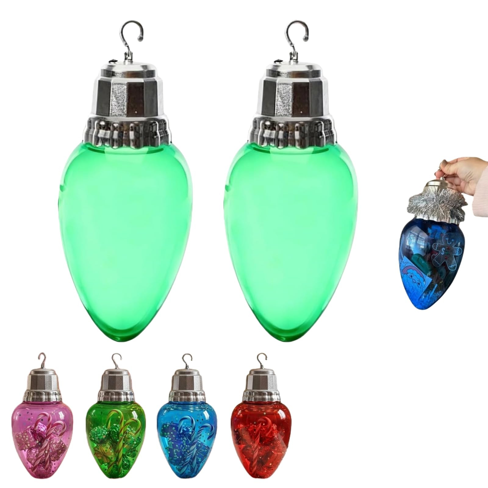 Jumbo Fillable Christmas Light Ornament, Jumbo Christmas Light Bulb Fillable, Christma Snow Cool ... | Amazon (US)