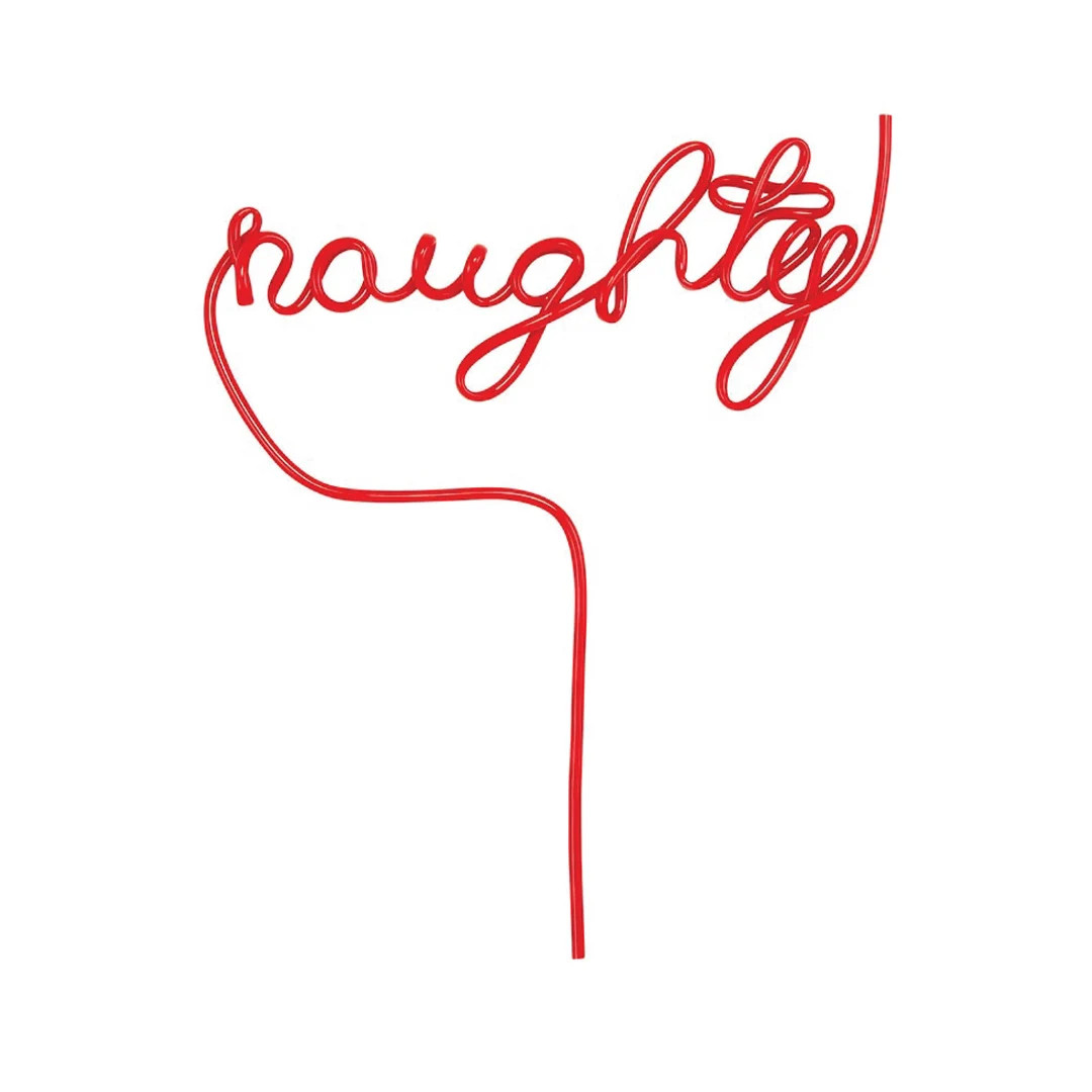 Red NAUGHTY Plastic Word Straw 1ct | Red Word Party Straw | Christmas Party Straws | Christmas Pa... | Etsy (US)