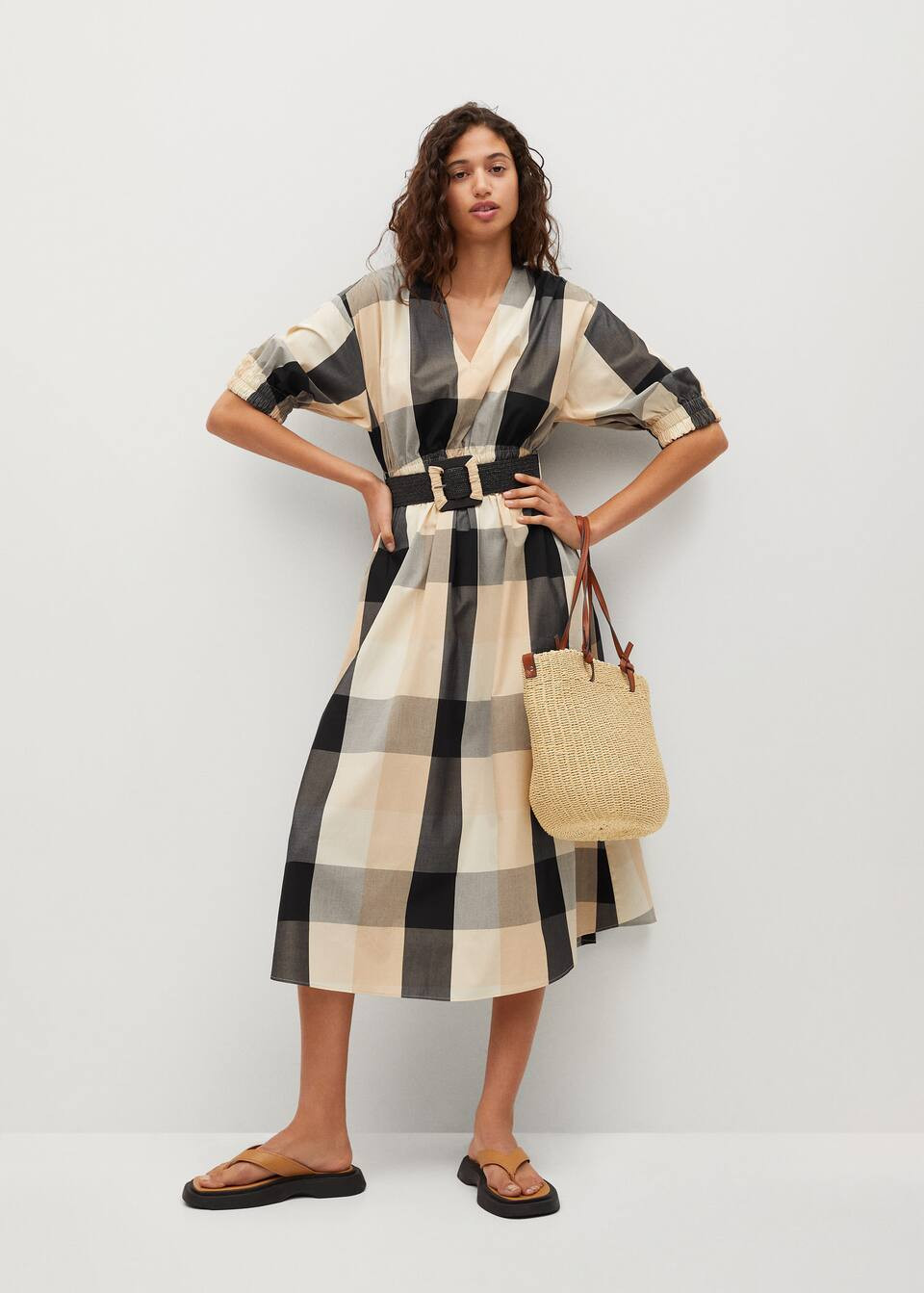 Check belt dress | MANGO (UK)