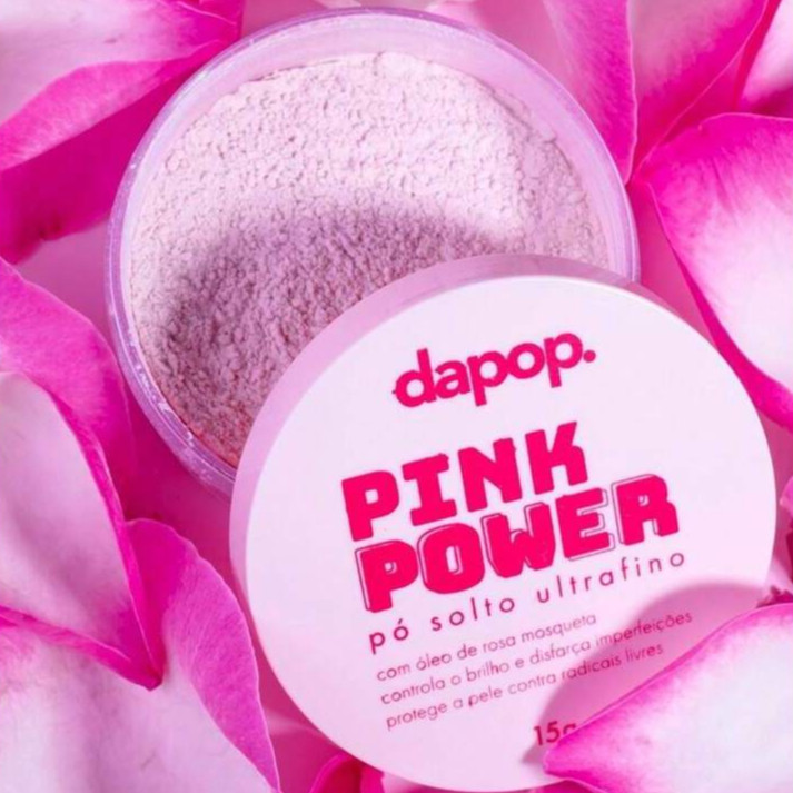 Pó Solto Ultrafino Rosa Mosqueta Pink Power - Dapop | Shopee (BR)
