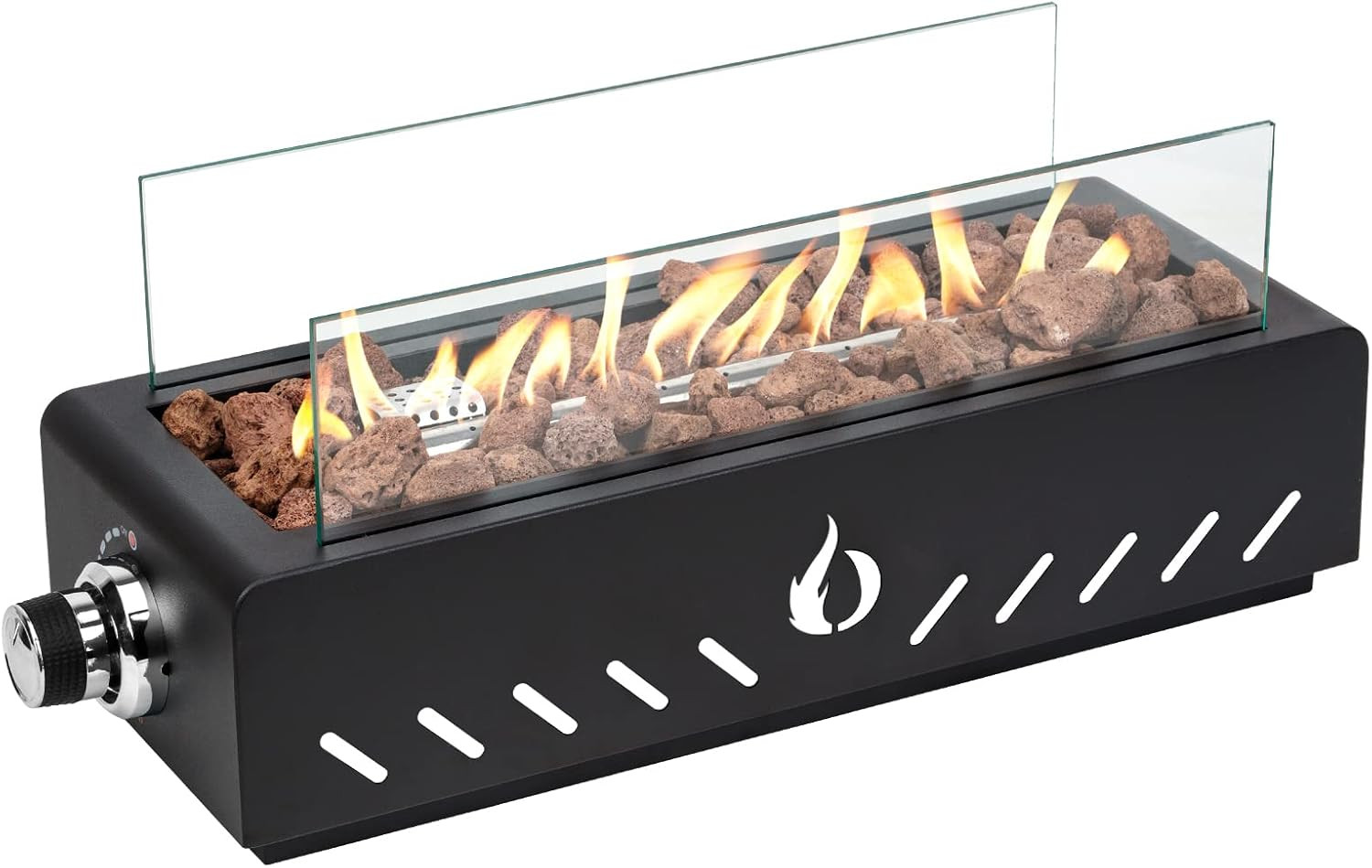 ONLYFIRE OUTDOOR LIVING 18" Propane Gas Tabletop Fireplace with Glass Wind Guard & Lava Rocks, Po... | Amazon (US)