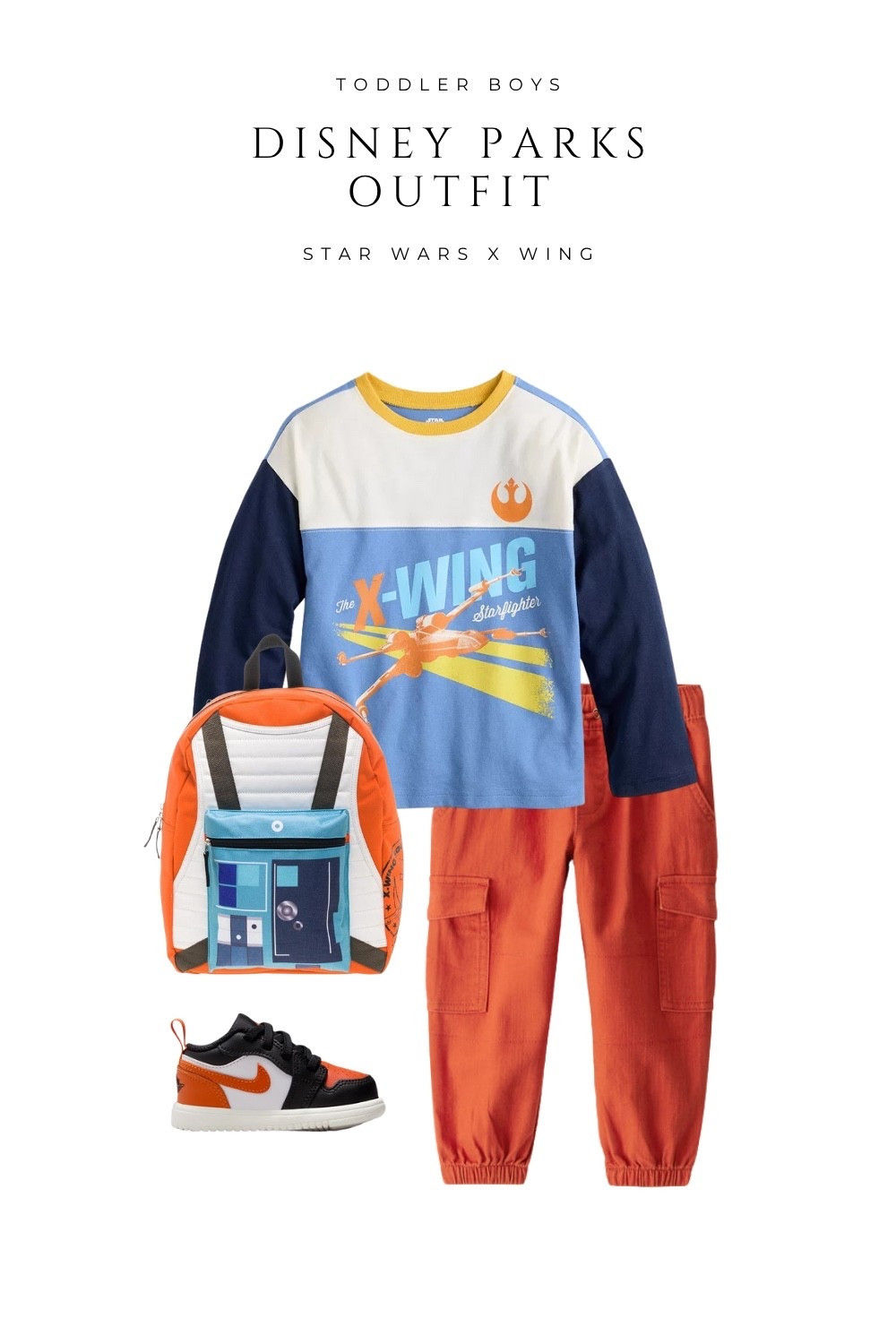 Disney Parks Toddler Outfit | Star Wars X-Wing
This Star Wars–inspired toddler outfit is perfect for a day at Disney Parks! The bright orange and blue combo channels X-Wing pilot vibes while keeping your little one comfy for park adventures. Shop the full look — from the graphic tee and cargo joggers to the matching backpack and sneakers — all made for style and play.

#DisneyParksOutfit #StarWarsStyle #DisneyToddler #DisneyOutfitInspo #DisneyKidsFashion

#LTKSeasonal #LTKKids #LTKTravel