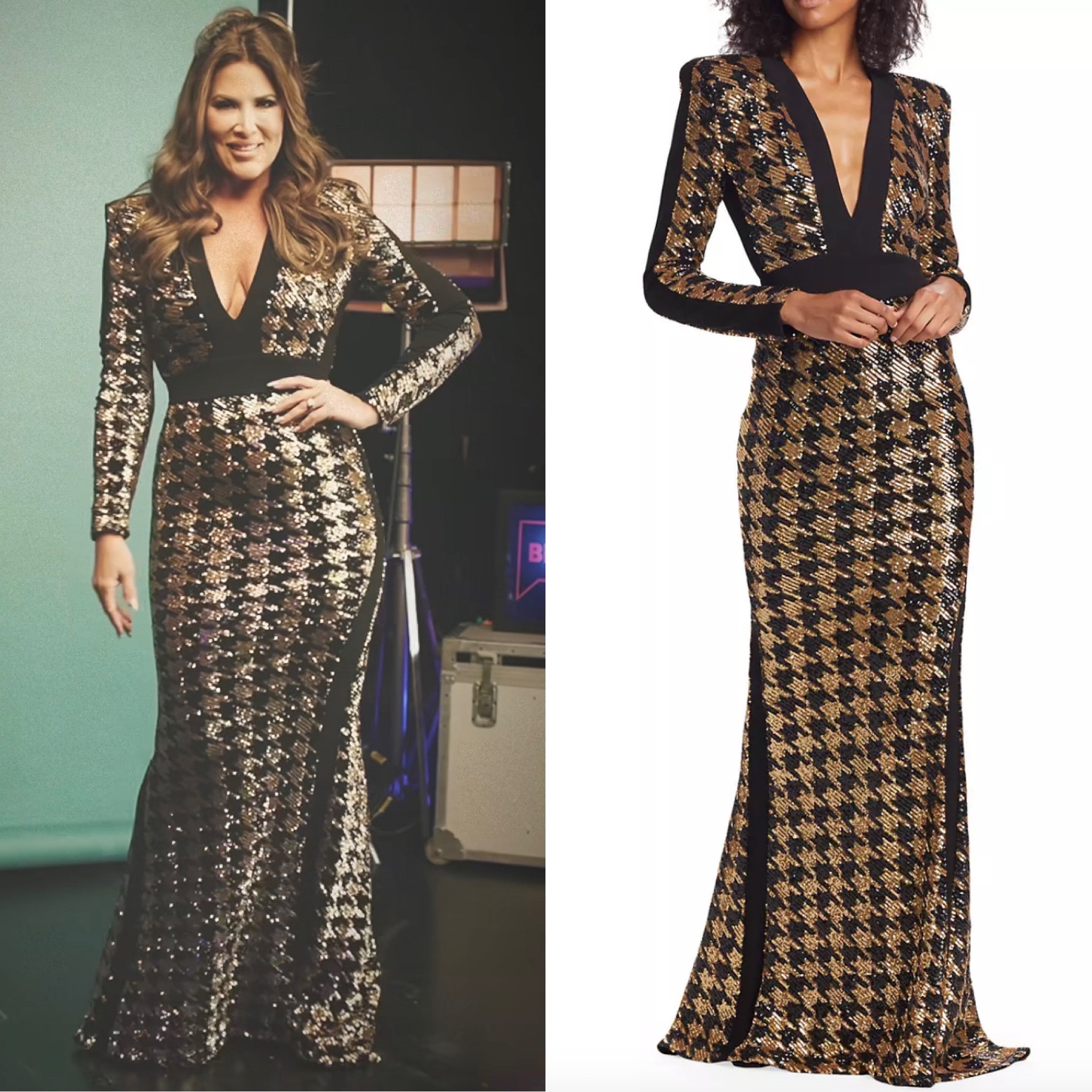 Emily Simpson’s Sequin Houndstooth Gown at #BravoCon2023 📸 + Info= @rhoc_emilysimpson 