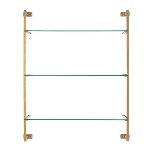 Ellen Modern Classic Gold Glass Antique Gold Metal Wall Shelf | Kathy Kuo Home