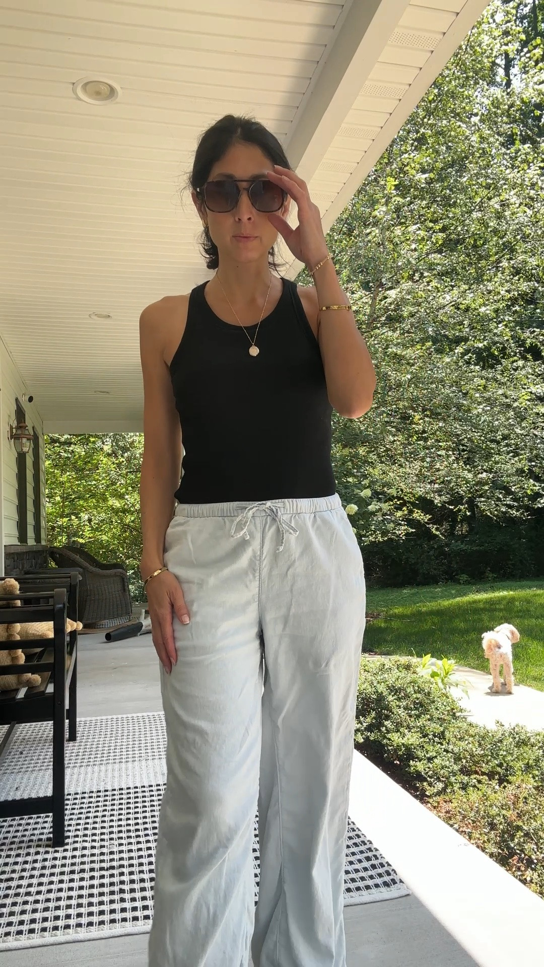 BEST EVER linen blend pants now on sale! These with this built-in-bra tank is the ultimate Monday errands comfort 🖤
Pants: size small
Tank: size small

#LTKSaleAlert #LTKTravel #LTKootd