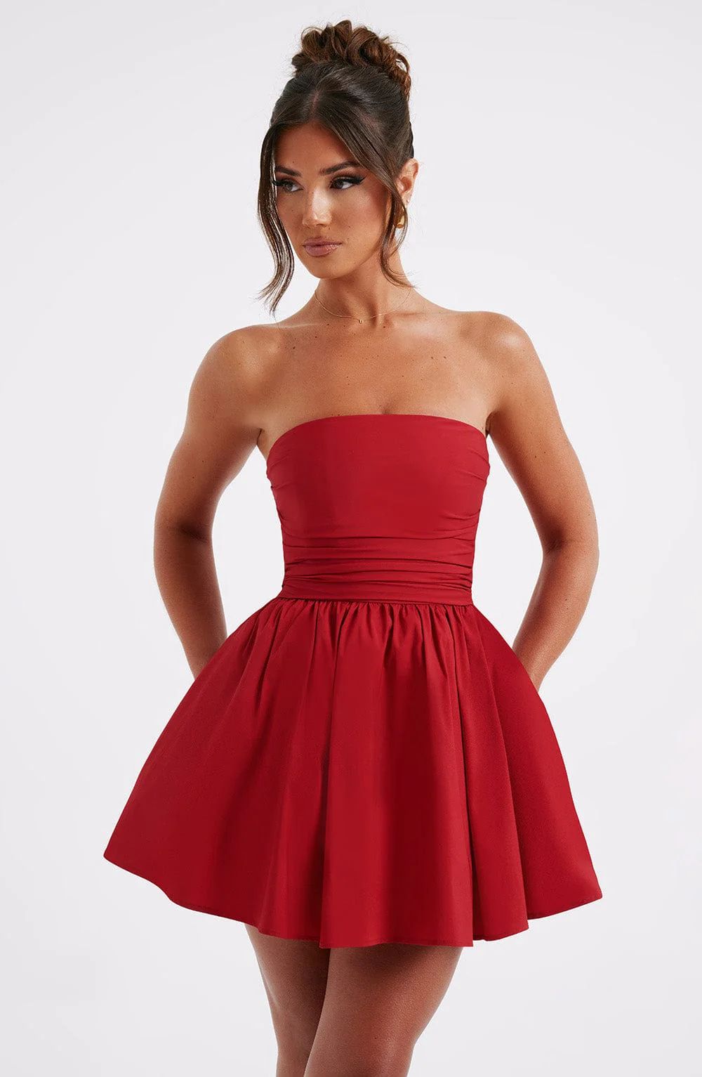 Katrina Mini Dress - Red | Babyboo
