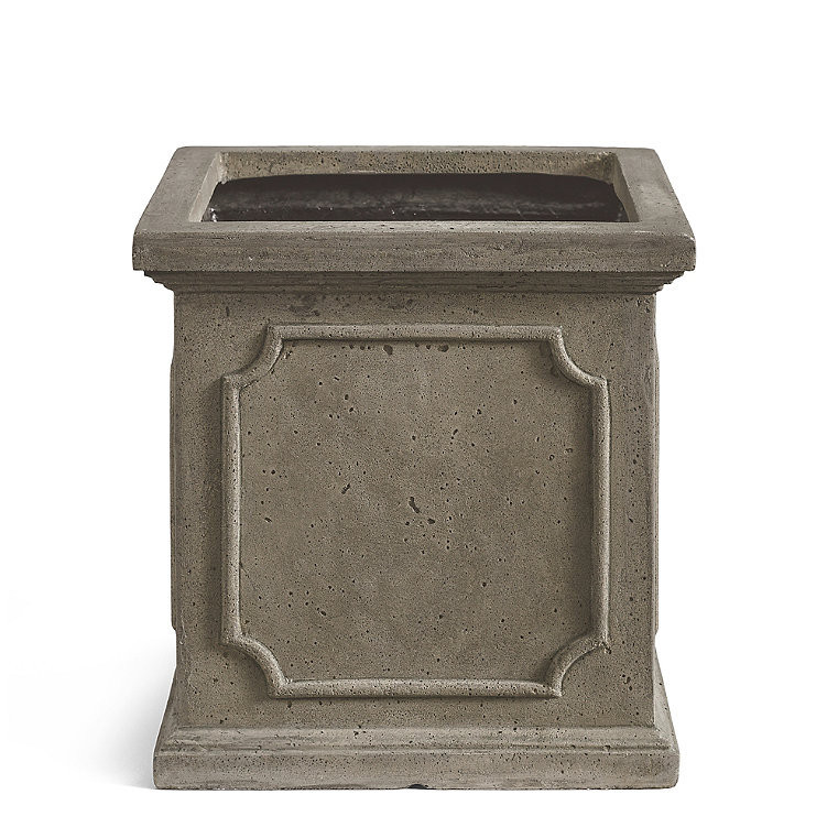Greenwich Square Planter - Aged Stone, 16" / Aged Stone - Grandin Road | Grandin Road