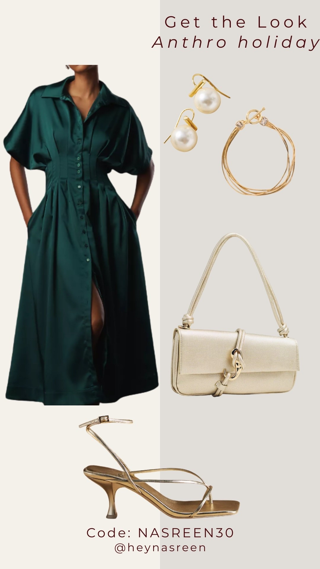 Get the look: this is the Anthro dress we all know and loved but dressed up in a satin fabric. 
