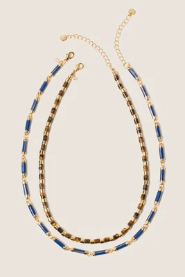 EVEREVE Women's Jay Enamel Chain Necklace, Gold | Evereve