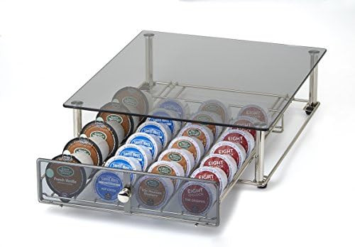 NIFTY KB6595 Glass Top Storage Drawer for Keurig 2.0, Chrome | Amazon (US)
