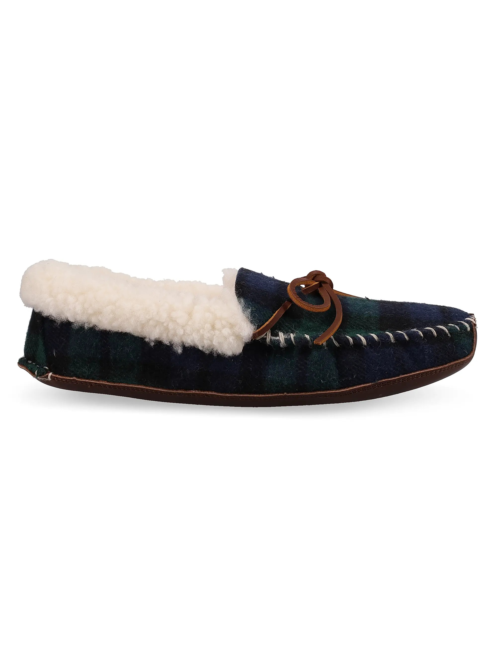 Yarmond Plaid Cotton & Shearling Slippers | Saks Fifth Avenue
