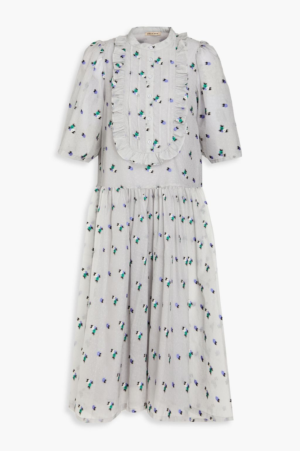 Minet ruffle-trimmed jacquard and organza dress | The Outnet (UK and Europe)