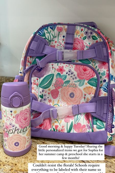 Getting my daughter ready for summer camp & preschool! Couldn’t resist the fun purple florals for my almost 2 year old! 

Toddler girls floral backpack & matching water bottle, toddler gifts 

#LTKtravel #LTKkids #LTKfamily