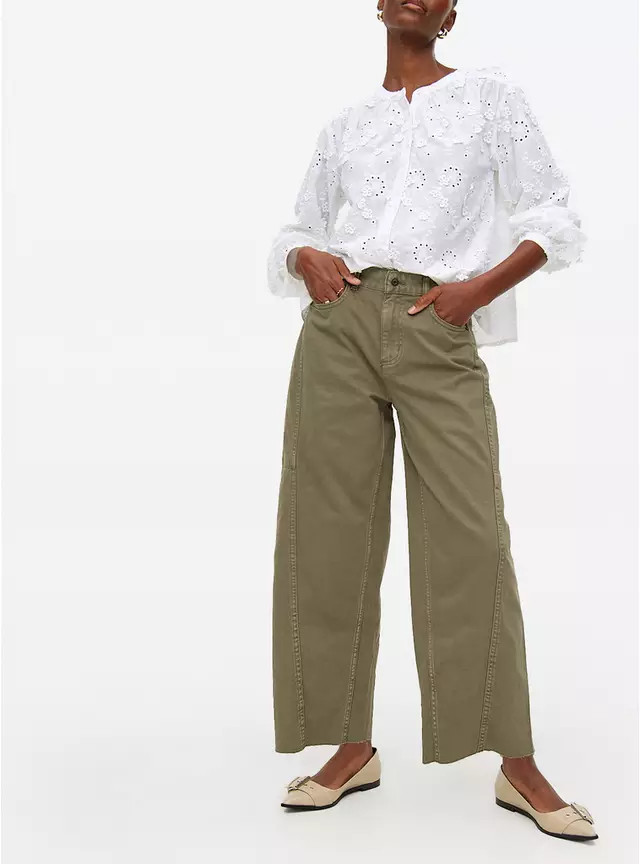 Khaki Relaxed Denim Barrel Leg Jeans 14L | Tu Clothing