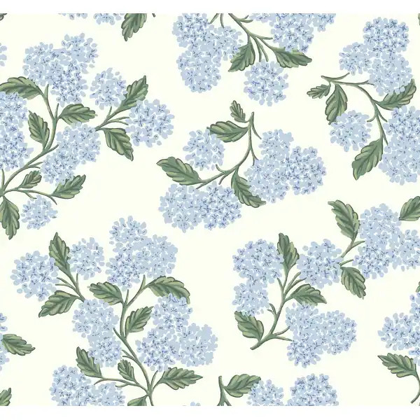 Rifle Paper Co.Hydrangea Blue & White Wallpaper | Bed Bath & Beyond