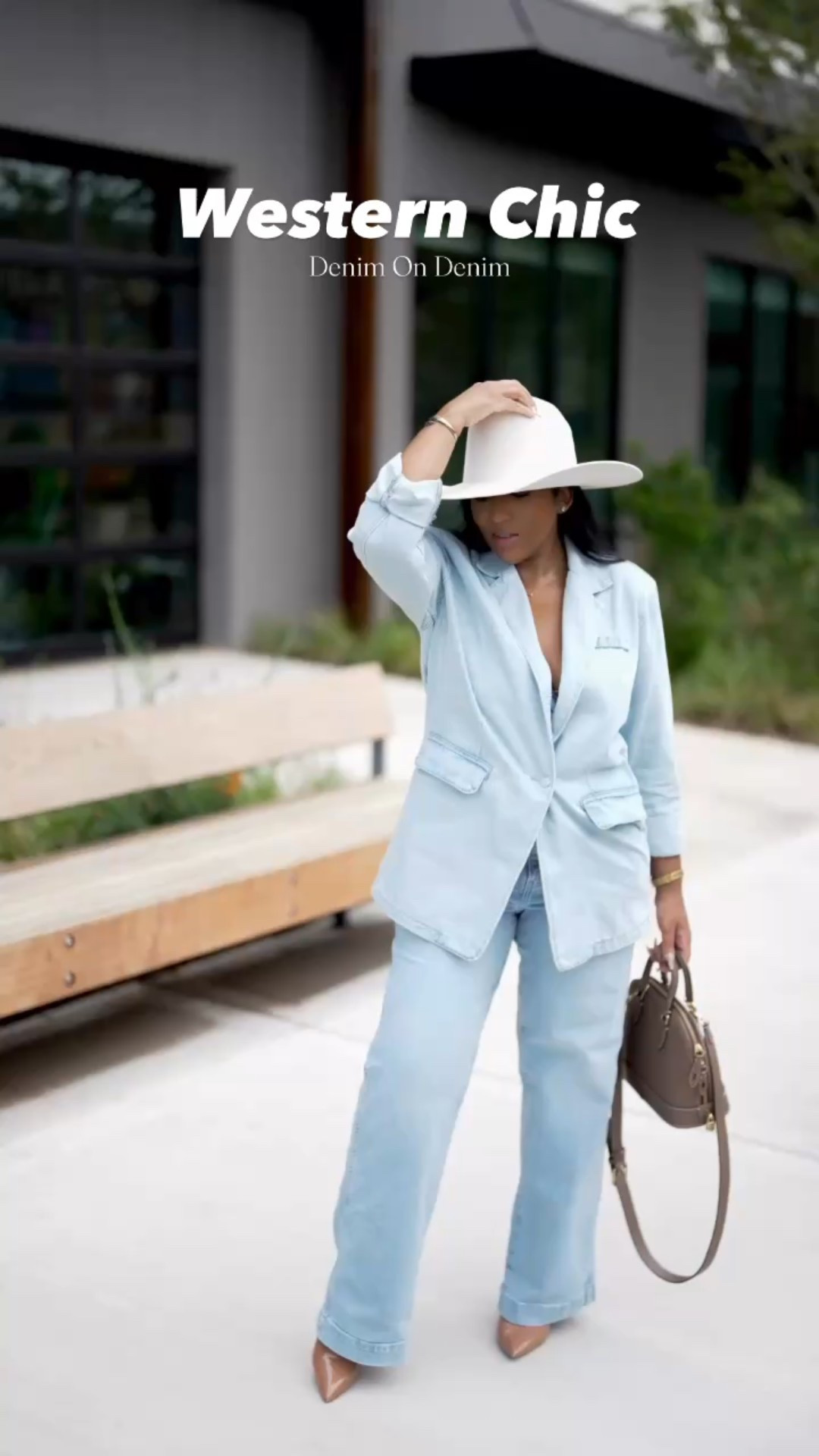 Western Chic - Denim on Denim Look
Hat: M/L
Blazer: M
Jeans: 8
Shoes (Not on LTK)

#LTKStyleTip #LTKFindsUnder50 #LTKOver40