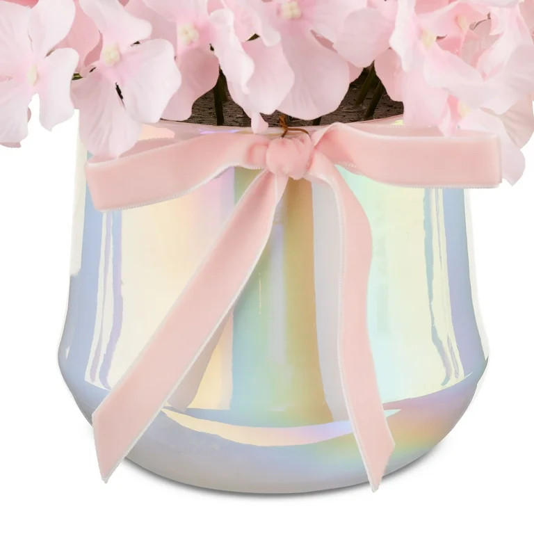 Hydrangea Floral Pot, Pink, 8", Valentine's Day by Way To Celebrate | Walmart (US)