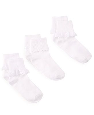 Trimfit 3-Pack Scalloped Socks, Little Girls & Big Girls & Reviews - Underwear & Socks - Kids - M... | Macys (US)
