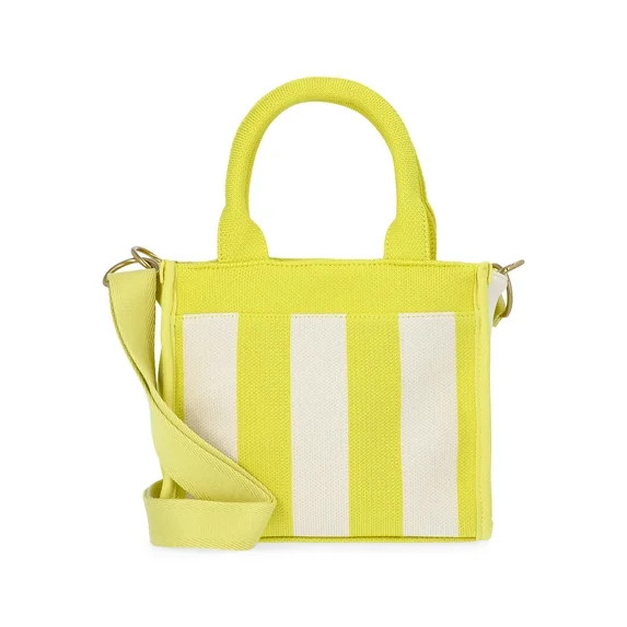 Free Assembly Women's Mini Satchel Handbag, Khaki/Natural Citron | Walmart (US)