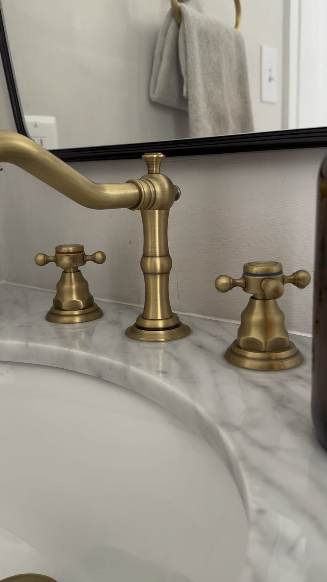 The prettiest brass faucet! Available on Amazon. Affordable bathroom faucet 

#LTKVideo #LTKFindsUnder100 #LTKHome